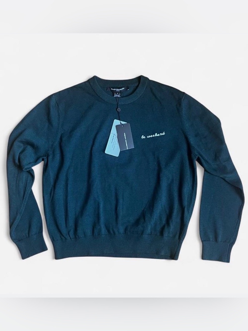 NWT French Connection ‘Le Weekend’ forest green cashmere blend crewneck sweater